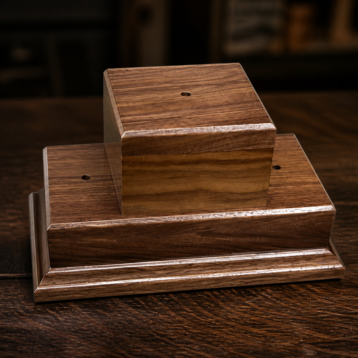 Base de trophée en bois 3 plateaux
